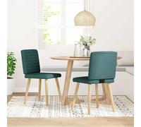 LoogCape Set di 2 sedie da sala da pranzo, in tessuto verde scuro, moderne, metallo e legno, portata 110 kg, comoda seduta per cucina, soggiorno e sala da pranzo