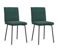 LoogCape Set di 2 sedie da sala da pranzo, in velluto verde scuro, design moderno, gambe in metallo, comoda sedia imbottita per sala da pranzo, soggiorno
