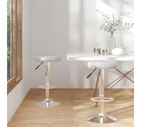 LoogCape Set di 2 sgabelli da bar in similpelle, regolabili in altezza, girevoli, con sollevamento a gas, struttura in acciaio cromato, poggiapiedi per cucina, bar, bancone bistrot, lounge