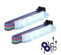 LoogCape Set di 2 strisce LED bianche e nere, 1745 mm, illuminazione flessibile per interni, con alimentazione USB, per soggiorno, camera da letto, feste, decorazione