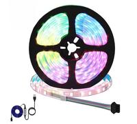 LoogCape Set di 2 strisce LED nere trasparenti, 5100 mm, flessibili, dimmerabili, alimentazione USB, moderne luci per interni, per soggiorno, camera da letto, feste, decorazione