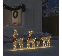 LoogCape Set di 3 renne a LED con 90 LED bianco caldo, decorazione natalizia per interni ed esterni, catena luminosa resistente alle intemperie con 8 effetti, funzionamento USB, giardino, balcone