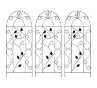 LoogCape Set di 3 tralicci da 40 x 100 cm, in ferro, resistenti alle intemperie, decorativi, per giardino, balcone, terrazza e piante da appartamento, piante rampicanti, fiori, erbe, bonsai, cactus