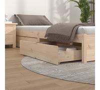 LoogCape Set di 4 cassetti da letto in legno massello di pino per camera da letto, adatti per letti matrimoniali e singoli, salvaspazio, con ruote scorrevoli, adatti per bambini e ospiti