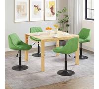 LoogCape Set di 4 sedie da pranzo girevoli, colore verde chiaro, rivestimento in velluto, regolabili in altezza, design moderno, sedie da cucina, per sala da pranzo, soggiorno, ufficio, girevole a 360
