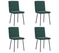 LoogCape Set di 4 sedie da pranzo, in velluto verde scuro, gambe in metallo, per sala da pranzo, soggiorno, portata 110 kg