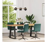 LoogCape Set di 4 sedie da pranzo in velluto verde scuro, regolabili in altezza, struttura in metallo, comoda sedia imbottita per cucina, soggiorno, ufficio, design moderno