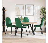 LoogCape Set di 4 sedie da pranzo in velluto verde scuro, sedie da cucina con gambe in metallo, design moderno, ergonomicamente imbottite, comoda seduta per sala da pranzo, soggiorno