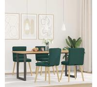 LoogCape Set di 4 sedie da sala da pranzo, in tessuto verde scuro, moderne, struttura in metallo, comoda imbottitura, portata 110 kg, per cucina, soggiorno, sala da pranzo, design scandinavo