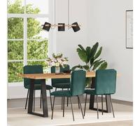 LoogCape Set di 4 sedie da sala da pranzo, in velluto verde scuro, gambe in metallo, 45 x 54 x 83 cm, per sala da pranzo, design moderno, confortevole seduta per soggiorno