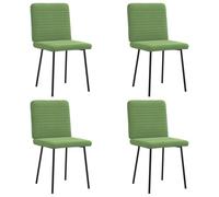 LoogCape Set di 4 sedie da sala da pranzo, rivestimento in velluto verde chiaro, gambe in metallo, portata 110 kg, 45 x 54 x 83 cm, moderne sedie imbottite per cucina e soggiorno