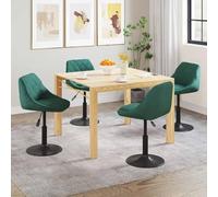 LoogCape Set di 4 sedie per sala da pranzo, girevoli in velluto verde scuro, regolabili in altezza, design moderno per cucina e sala da pranzo, struttura in acciaio stabile, comoda profondità di
