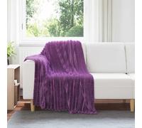 LoogCape Set di 6 coperte lilla, 150 x 130 cm, in pile, per divano e camera da letto, leggere, morbide, traspiranti, versatili, ideali per inverno e estate, idea regalo