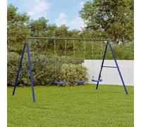 LoogCape Set di altalena con 3 sedili a trapezio e anelli da ginnastica, per bambini dai 3 anni in su, robusta struttura in metallo, sedile regolabile, dispositivo di gioco versatile per esterni e