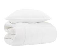 LoogCape Set di biancheria da letto con cuscino, 2 pezzi, bianco, in cotone di bambù, traspirante, lavabile, per chi soffre di allergie, caldo e leggero, adatto per l'estate e l'inverno tutto l'anno