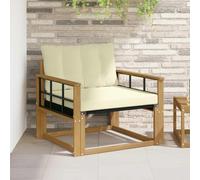 LoogCape Set di divani da esterni in legno di acacia massiccio e textilene, resistente alle intemperie, con cuscino, espansione modulare per terrazza e balcone