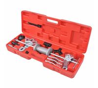 LoogCape Set di estrattori per martello scorrevole, 17 pezzi, con robusta valigetta per auto, moto, montaggio e riparazione del veicolo, include pinze, cacciavite, cricchetto, bussole, strumenti per