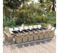 LoogCape Set di mobili da giardino da 19 pezzi, con cuscini in polyrattan, per balcone, terrazza, lounge e sala da pranzo, resistente alle intemperie e salvaspazio, con tavolo estraibile e sedie