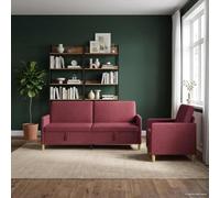 LoogCape Set divano con vano portaoggetti, in poliestere, 2 pezzi, 3 posti, 1 posto, salvaspazio, con funzione letto e cassettone, per soggiorno, camera degli ospiti, ufficio, lounge