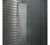 LoogCape Set doccia a doppio soffione con doccetta a mano in acciaio inox, a risparmio idrico, massaggio ad alta pressione, filtro anticalcare per bagno, vasca da bagno, cabina doccia