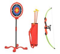 LoogCape Set per arco per bambini con bersaglio per esterni, include 3 frecce a ventosa, supporto stabile, adatto per bambini dai 6 anni in su, favorisce la coordinazione, il movimento e la