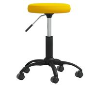 LoogCape Sgabello massaggiante in velluto giallo senape, versatile poltrona relax con molla a gas regolabile in altezza, funzione girevole a 360 gradi, ruote, adatta per benessere, ufficio