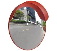 LoogCape Specchio traffico convesso, 60 cm, in robusta plastica PC arancione, per esterni, ideale per incroci, strade strette, curve nitide, strade con visibilità limitata, durevole, resistente alle