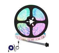 LoogCape Strisce LED 12 pezzi, nero e trasparente, 5500 mm, con alimentazione USB, dimmerabile, cambia colore, durevoli, per interni, adatte per soggiorno, camera da letto, balcone