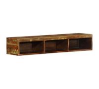 LoogCape Supporto da parete per mobile TV, 100 x 30 x 19 cm, in legno massiccio anticato, multicolore, per soggiorno, camera da letto, con spazio per gestione dei cavi, rack HiFi