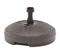 LoogCape Supporto per ombrellone in plastica effetto rattan, per balcone, terrazza e giardino, riempibile con acqua o sabbia, capacità 20 litri, resistente alle intemperie