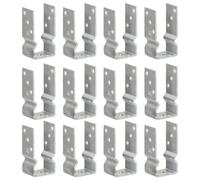 LoogCape Supporto per pali, 12 pezzi, argento, 7 x 6 x 15 cm, in acciaio zincato, per recinzione da giardino, carport, pergola, privacy, stendibiancheria, supporto per ombrellone