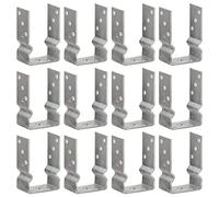 LoogCape Supporto per pali, 12 pezzi, argento, 9 x 6 x 15 cm, in acciaio zincato, resistente alle intemperie, durevole, per recinzione da giardino, carport, pergola, protezione privacy
