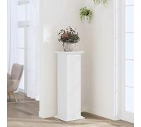 LoogCape Supporto per piante bianco, 33 x 33 x 100 cm, in legno, per interni ed esterni, decorativo, stabile, salvaspazio, per balcone, terrazza, soggiorno, giardino, erbe, bonsai, orchidee, cactus