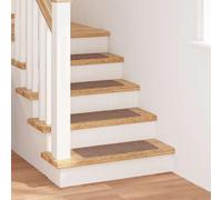 LoogCape Tappetini antiscivolo per scale, 15 pezzi, marrone, 60 x 25 cm, in polipropilene con retro in lattice per interni sicuri, durevoli, lavabili, antigraffio, autoadesivi, riducono il rumore del