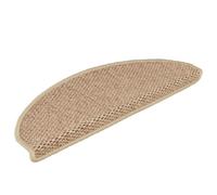 LoogCape Tappetini per scale autoadesivi, effetto sisal, 15 pezzi, sabbia, 65 x 21 x 4 cm, per proteggere le scale su scale in legno interni, superficie antiscivolo con protezione e riduzione del