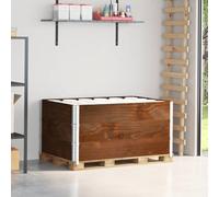 LoogCape Telaio per pallet, 3 pezzi, marrone, 120 x 80 cm, in legno di pino massiccio, impilabile, pieghevole, per stoccaggio, trasporto, industria, logistica