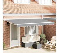 LoogCape Telaio regolabile per tenda da sole, 4 x 2 m, in acciaio, per terrazza e veranda, telaio in acciaio verniciato a polvere, resistente alle intemperie, con manovella, braccio di tensione