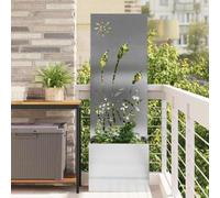 LoogCape Telo frangivista in acciaio inox color argento, 50 x 150 cm, design da giardino resistente alle intemperie, con intarsi decorativi per la privacy e un elegante design della terrazza