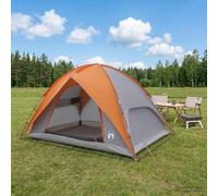 LoogCape Tenda a cupola da campeggio impermeabile, 310 x 245 x 160 cm, grigio e arancione, 1 camera per un massimo di 4 persone, con copertura antipioggia, protezione UV