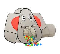 LoogCape Tenda da gioco a forma di elefante, grigio, 174 x 86 x 101 cm, con tunnel di gioco per la cameretta dei bambini, giardino e esterni, pieghevole, robusto poliestere, ideale per gattonare