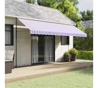 LoogCape Tenda da sole a righe blu e bianche, 5 m, tenda parasole per balcone, terrazza, giardino, impermeabile, resistente alle intemperie, resistente ai raggi UV, resistente allo sporco e alla