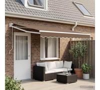 LoogCape Tenda da sole estensibile con braccio articolato, 4,5 x 3 m, per balcone, terrazzo, giardino, resistente alle intemperie, protezione dai raggi UV, con manovella, protezione dagli sguardi