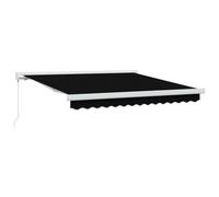 LoogCape Tenda da sole estensibile nera, 300 x 250 cm, lino e alluminio, manovella manuale, resistente alle intemperie, protezione UV, balcone, terrazza, giardino, protezione da sguardi indiscreti