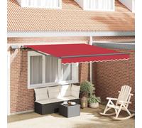 LoogCape Tenda da sole estensibile rossa, 300 x 250 cm, tessuto e alluminio, per balcone, terrazza e giardino, resistente alle intemperie, protezione UV, manovella, frangivista, ombra