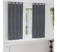 LoogCape Tende oscuranti in velluto grigio chiaro, 140 x 175 cm, set da 2 pezzi, con occhielli, per soggiorno, camera da letto, cameretta dei bambini, per proteggere la privacy e un'atmosfera