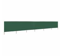 LoogCape Tessuto antivento, 9 pezzi, verde, in tessuto non tessuto, con pali in legno, per giardino, balcone, terrazza e spiaggia, protezione dagli sguardi indiscreti con pali, per uso esterno, verde
