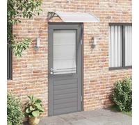 LoogCape Tettoia Grigia e Trasparente in Policarbonato 100x75cm, 5mm di spessore, Resistente alle intemperie con Supporti ABS e Barre in Alluminio per Ingresso, Balcone, Terrazza, Giardino