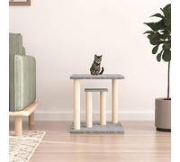 LoogCape Tiragraffi con piattaforme in grigio chiaro, 50 cm, robusto albero da arrampicata per gatti e gattini, con colonna in sisal, morbido peluche, grotta, amaca, cuccia per sdraio, ideale per