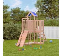 LoogCape Torre da gioco in legno massiccio Douglas con rampa da arrampicata, scivolo, sabbiera e tetto, dispositivo da gioco in legno resistente alle intemperie per bambini in giardino, robusta