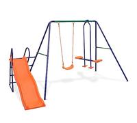LoogCape Torre giocattolo a dondolo con scivolo e 3 posti per giardino, esterni, bambini, bambine e ragazzi, resistente alle intemperie, con accessori di sicurezza, struttura durevole